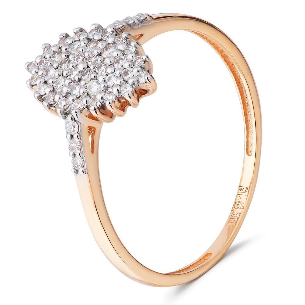 Кольцо из красного золота с бриллиантами