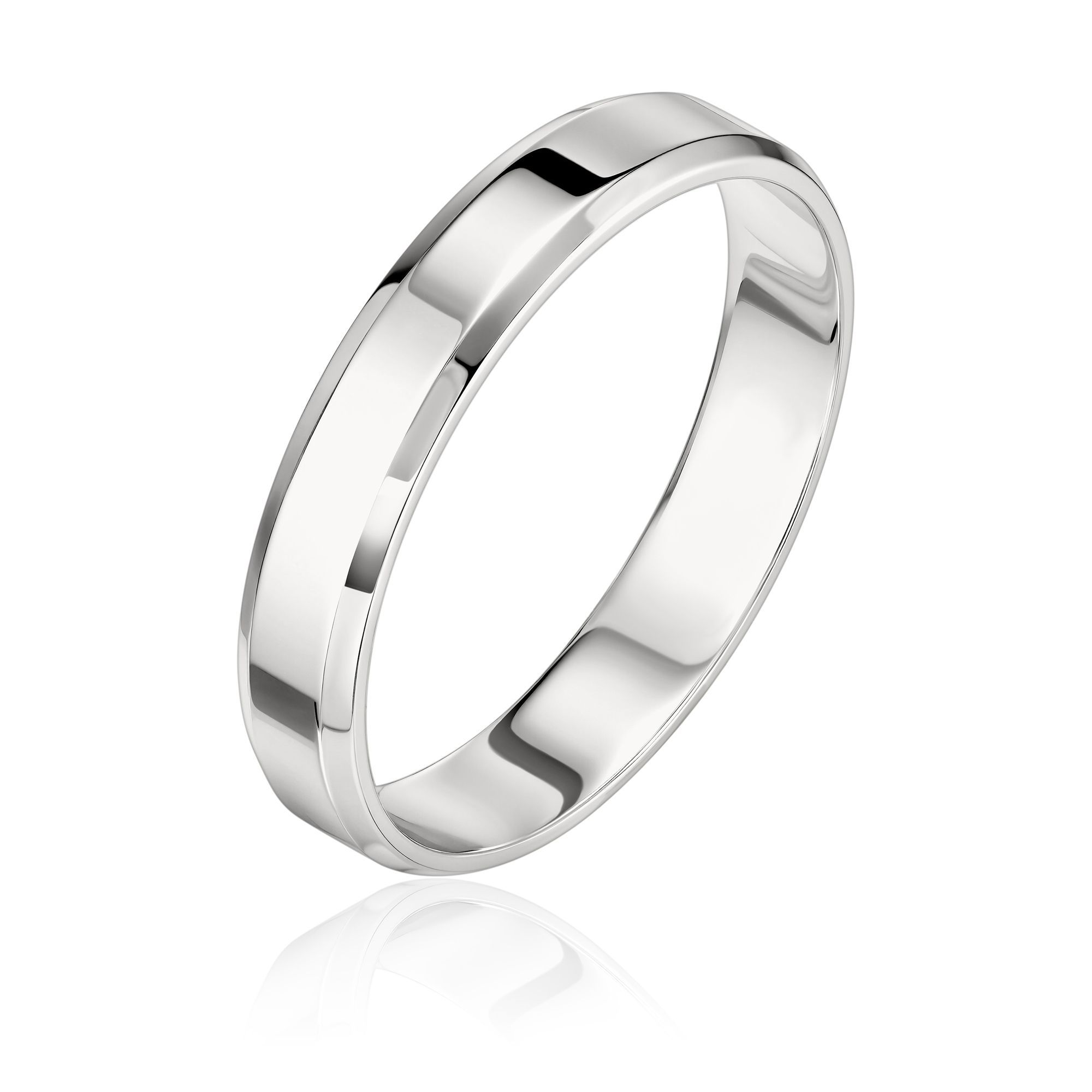 Обручальное кольцо из белого золота 