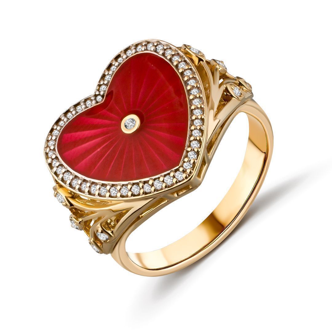 Кольцо из желтого золота с бриллиантами