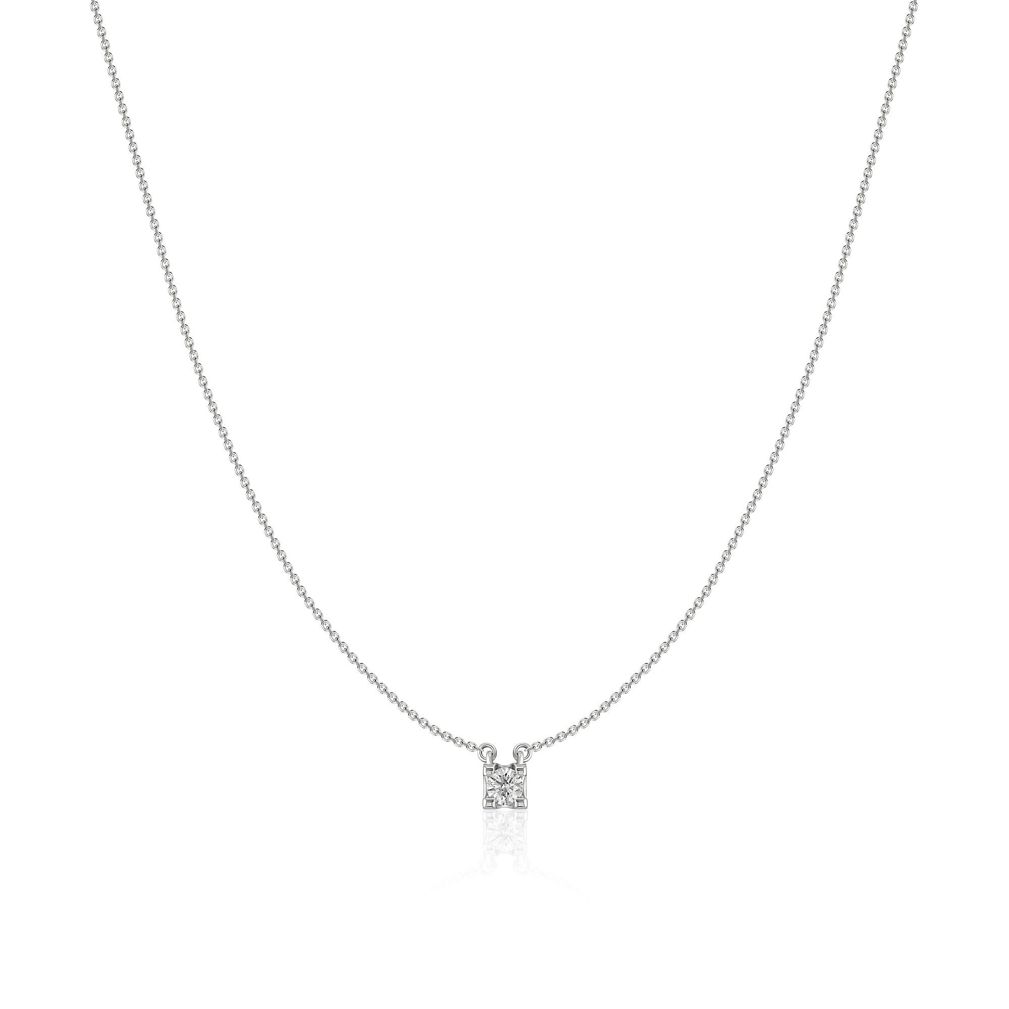 Колье из белого золота с бриллиантом