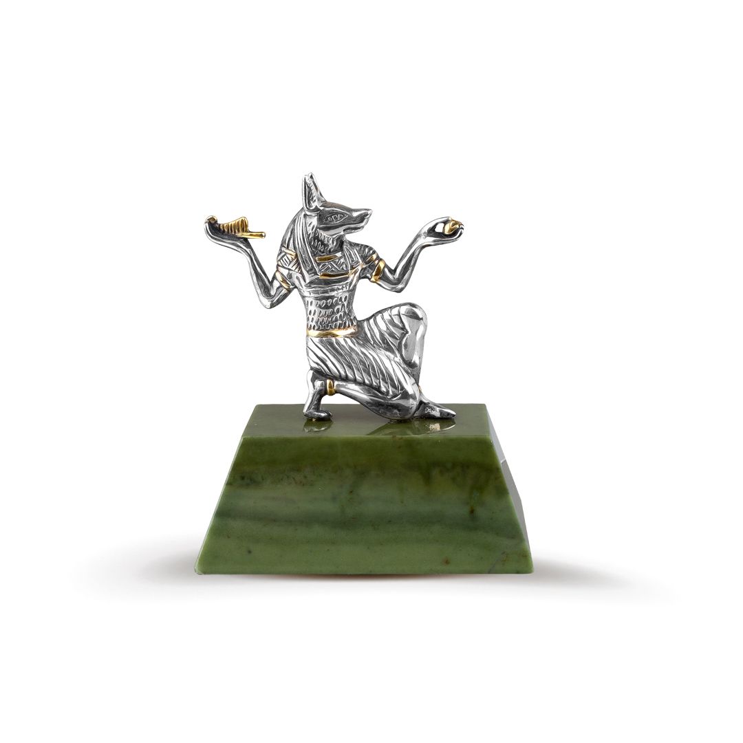 Украшение интерьера «Весы» из серебра с офиокальцитом