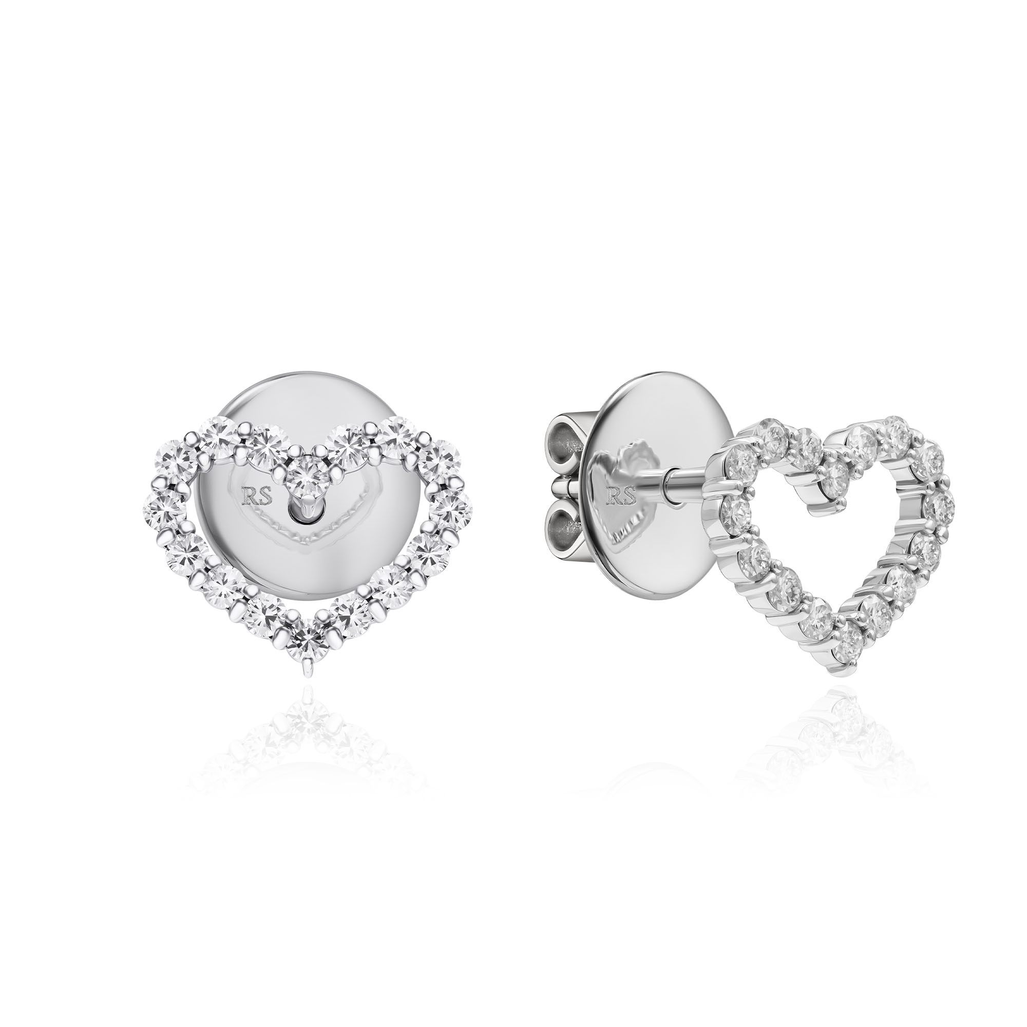 Пусеты из белого золота с бриллиантами