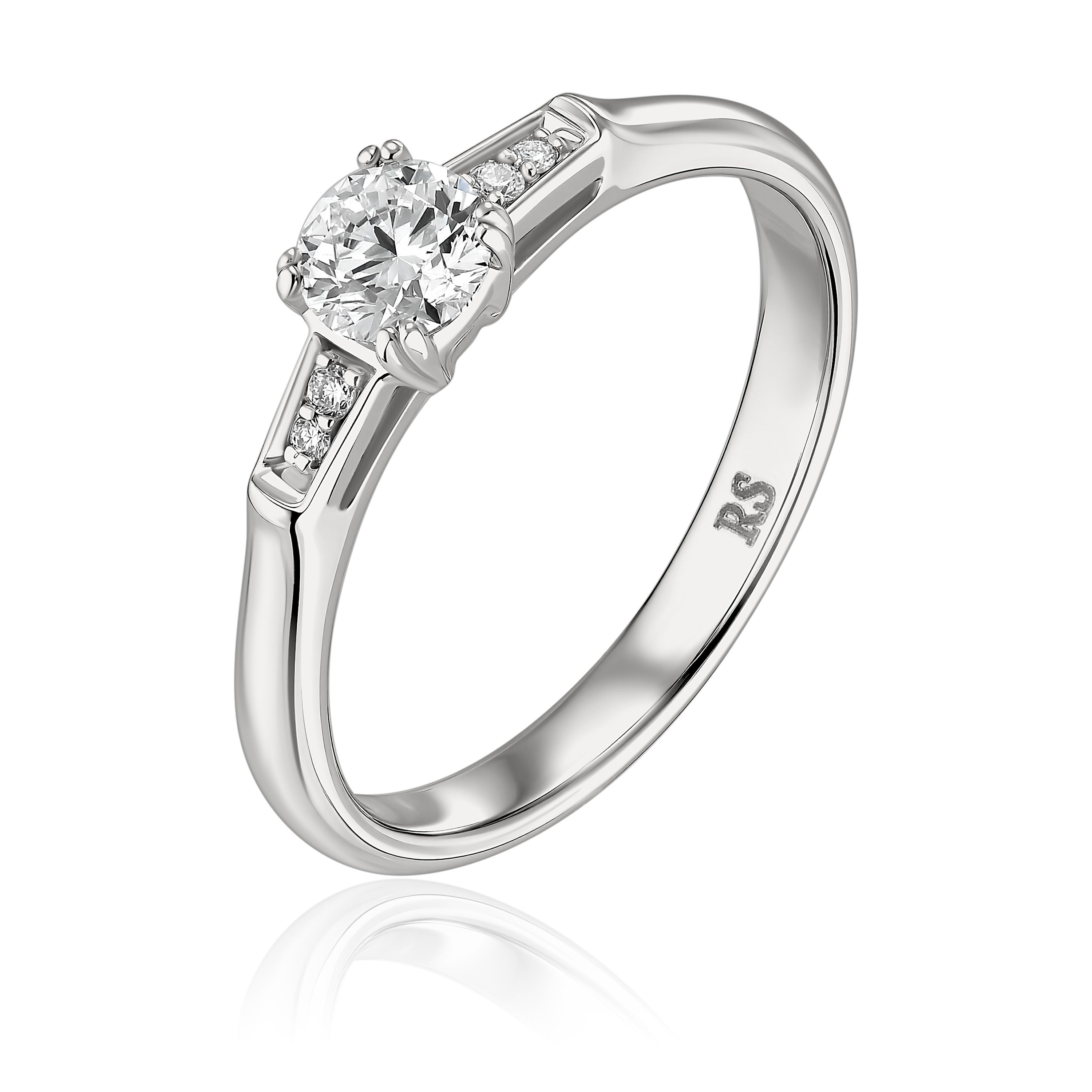 Кольцо из белого золота с бриллиантами