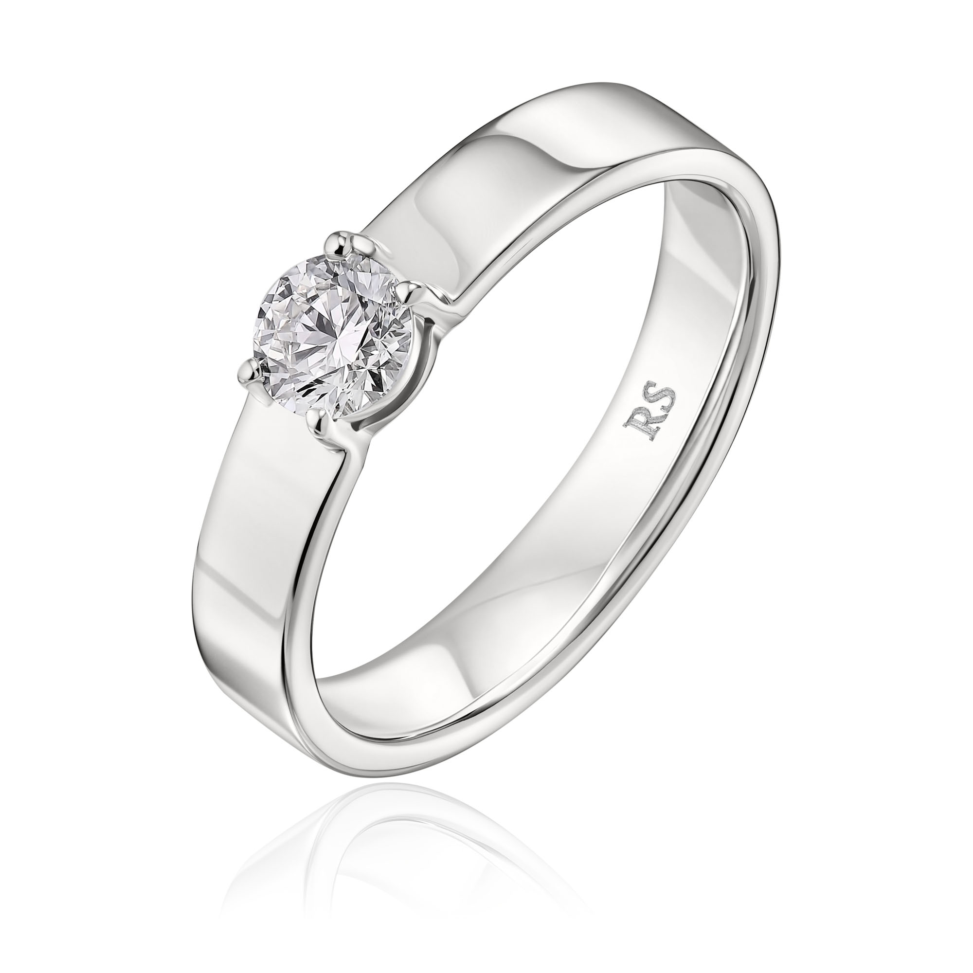 Кольцо из белого золота с бриллиантом