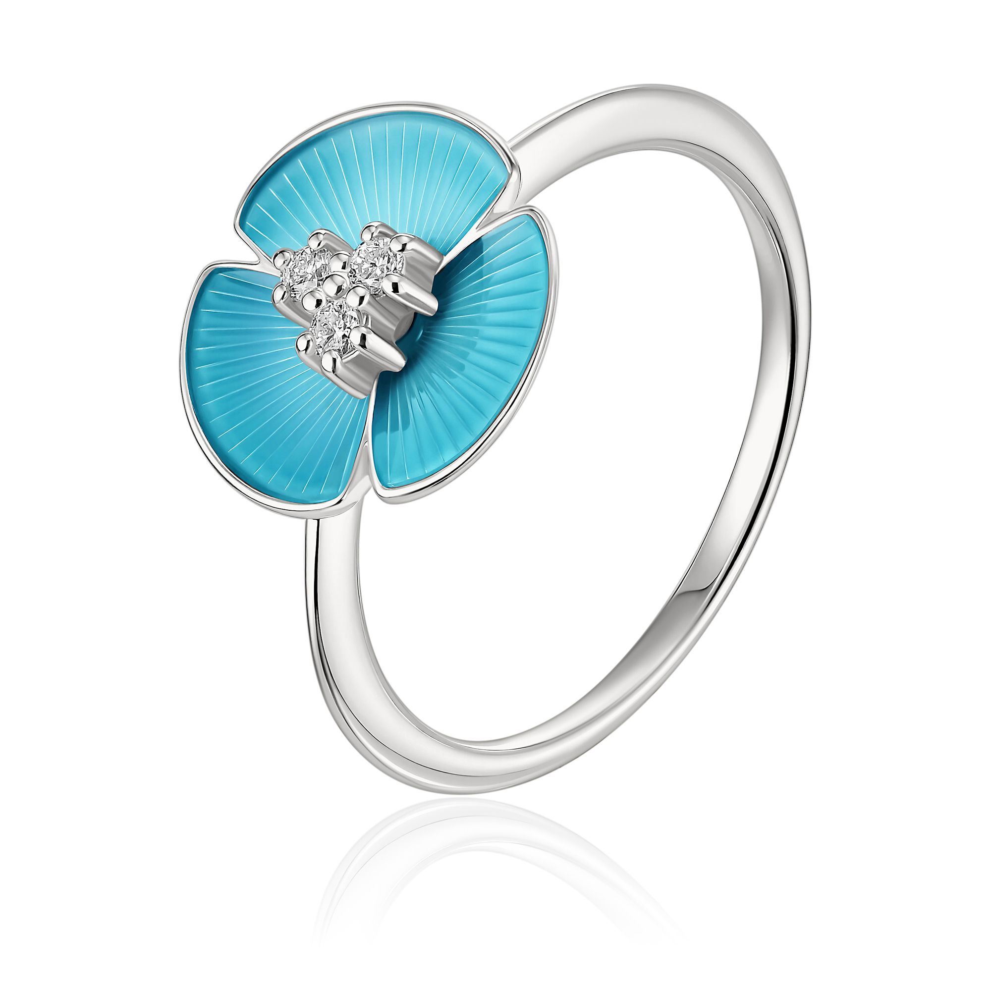 Кольцо из серебра с бриллиантами