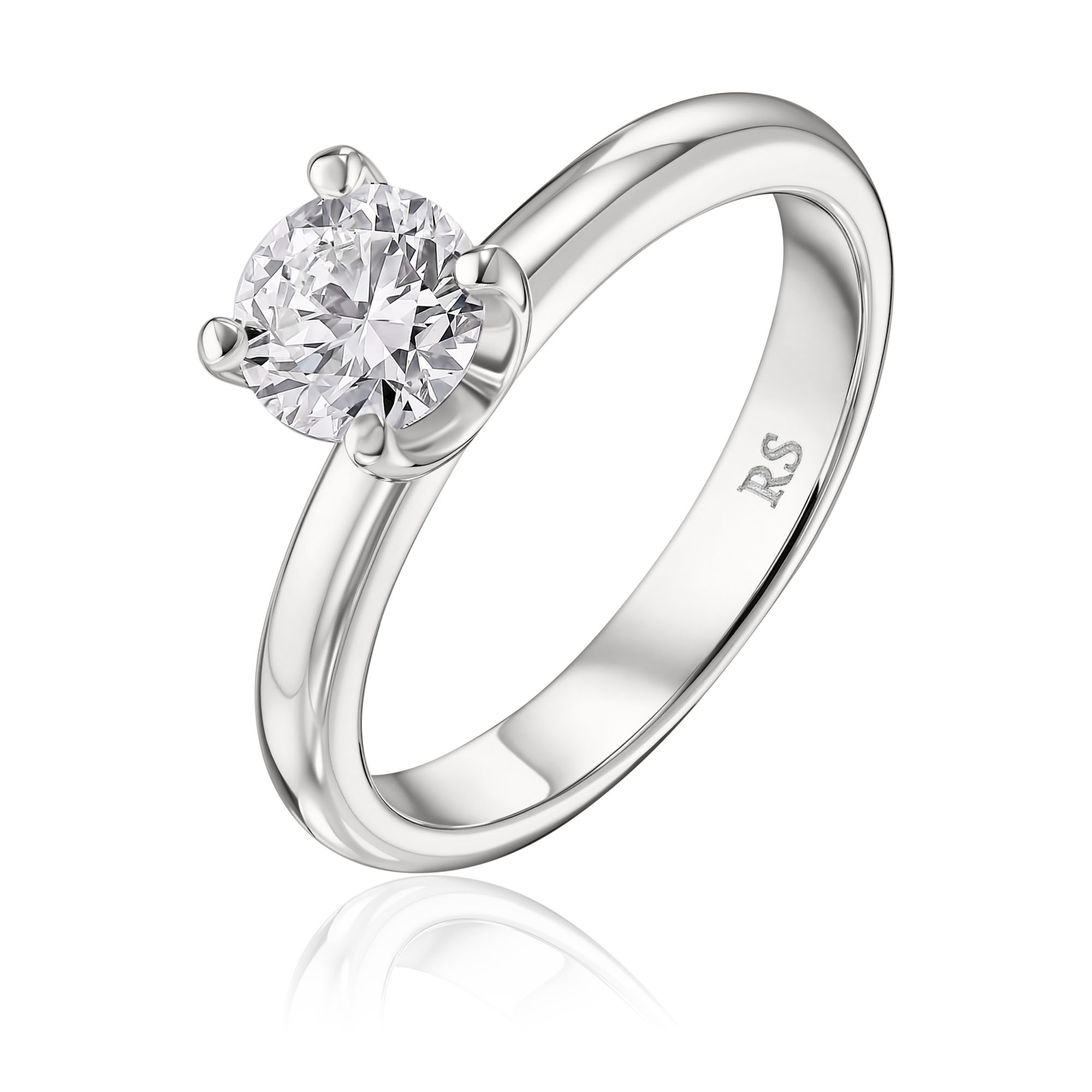 Кольцо из белого золота с бриллиантом