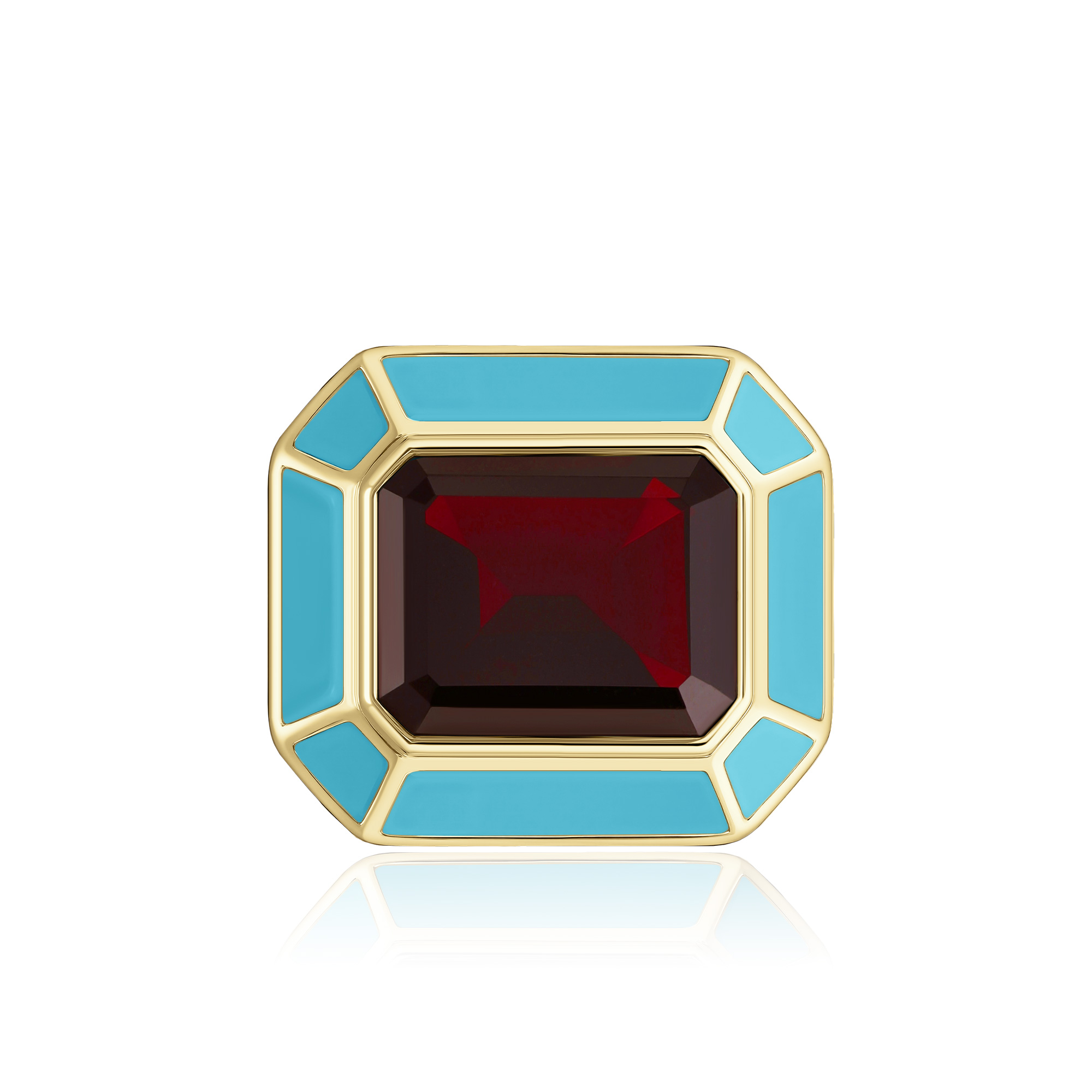 Подвеска из желтого золота с гранатом