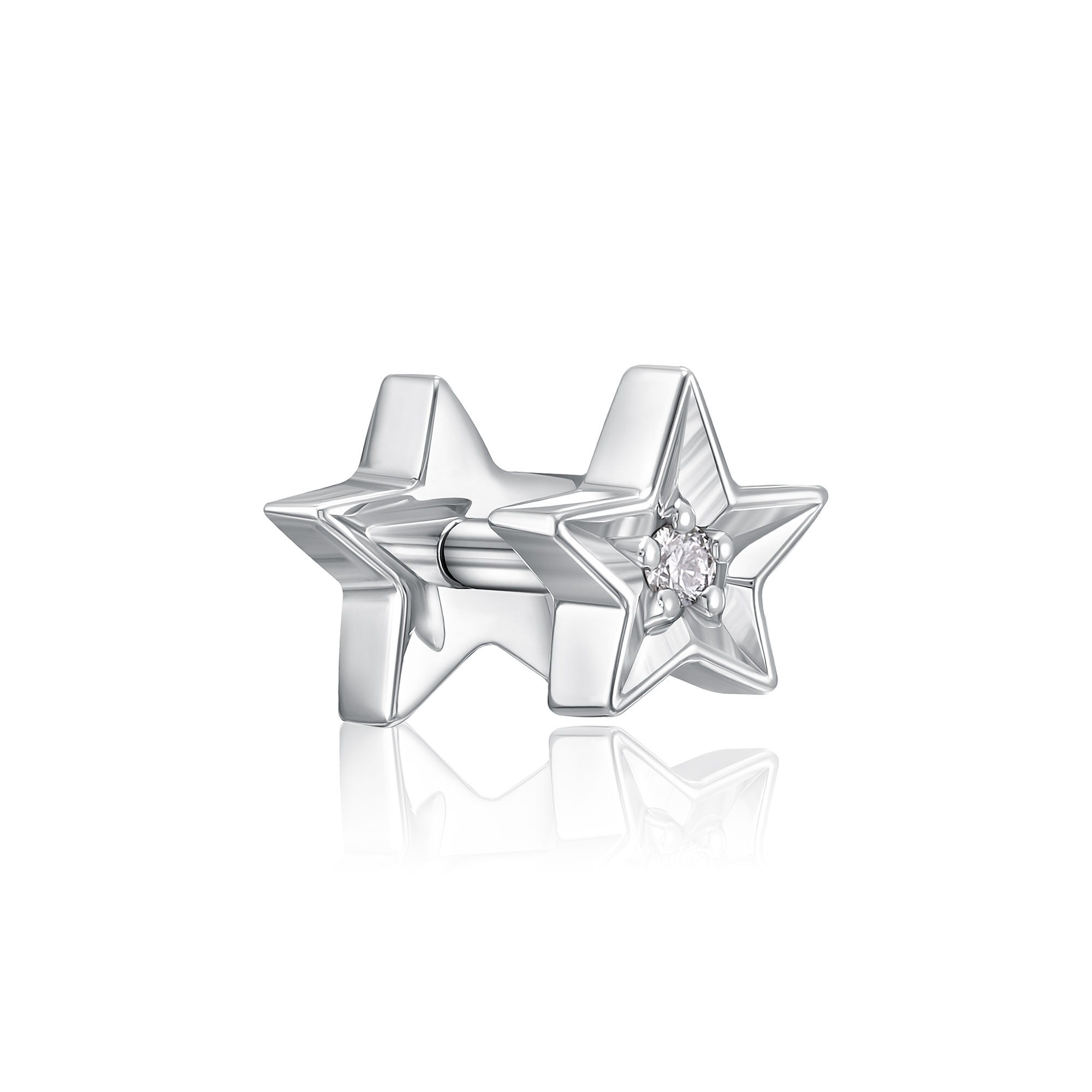 Пусета из белого золота с бриллиантом