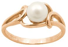 Кольцо из красного золота с жемчугом