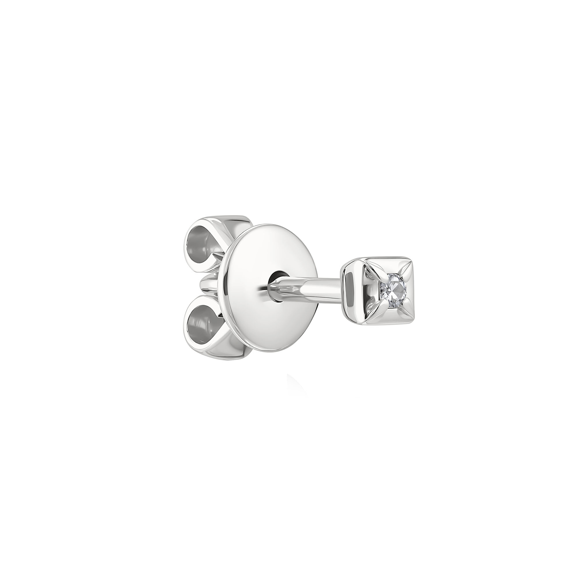 Пусета из белого золота с бриллиантом