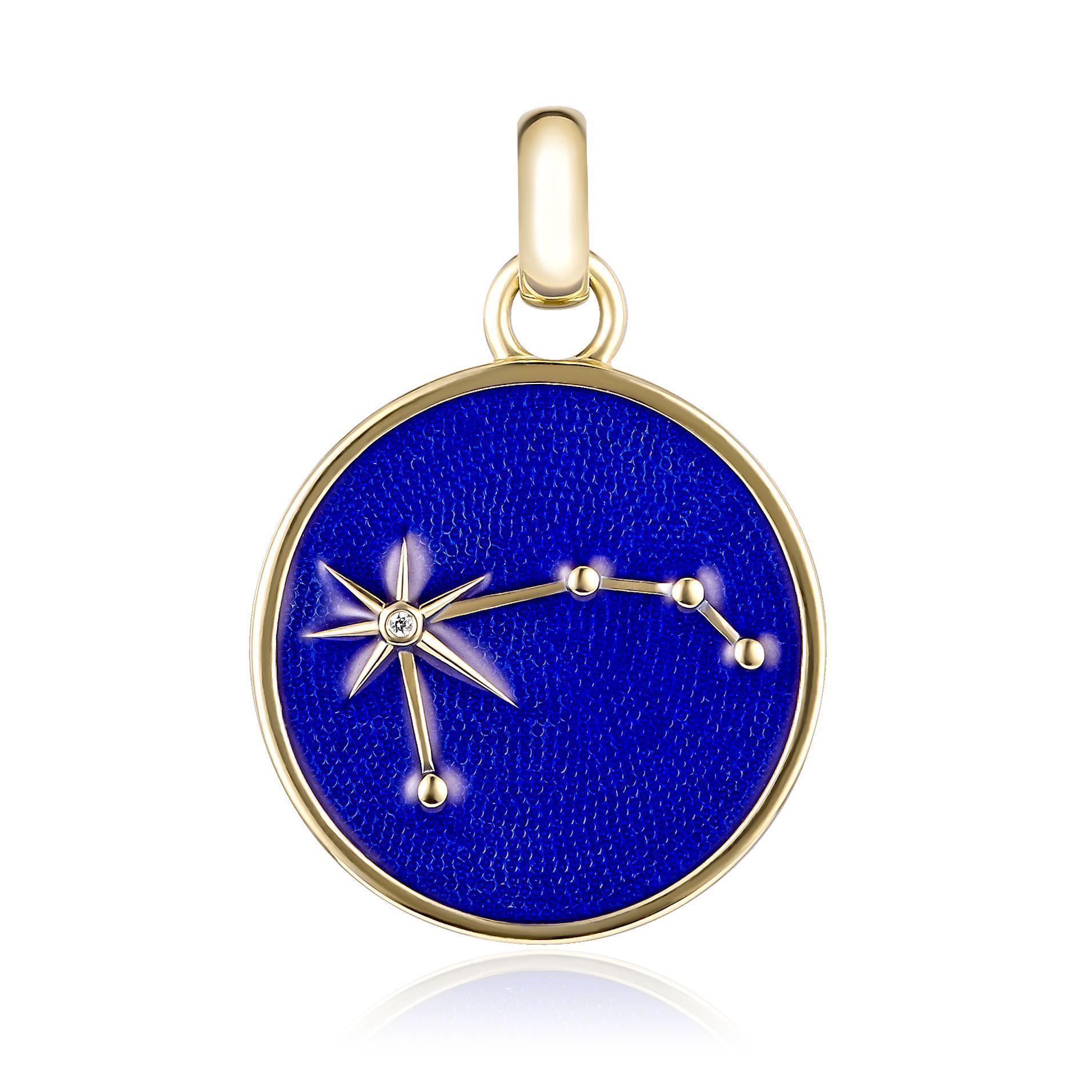 Подвеска «Овен» из желтого золота с бриллиантами