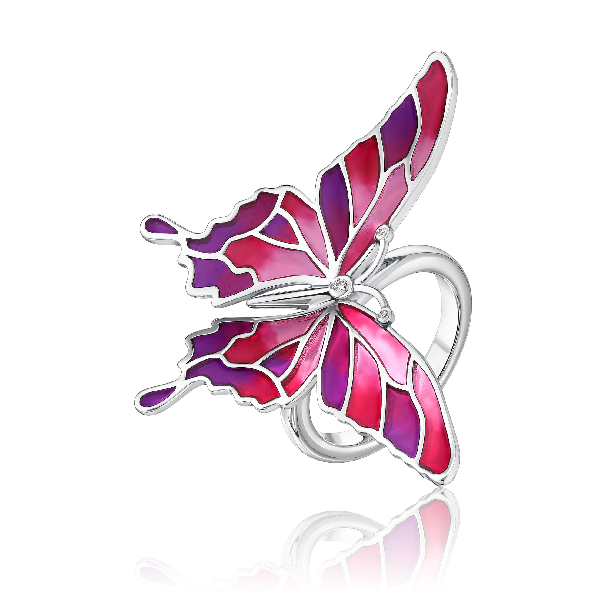 Кольцо из белого золота с бриллиантами