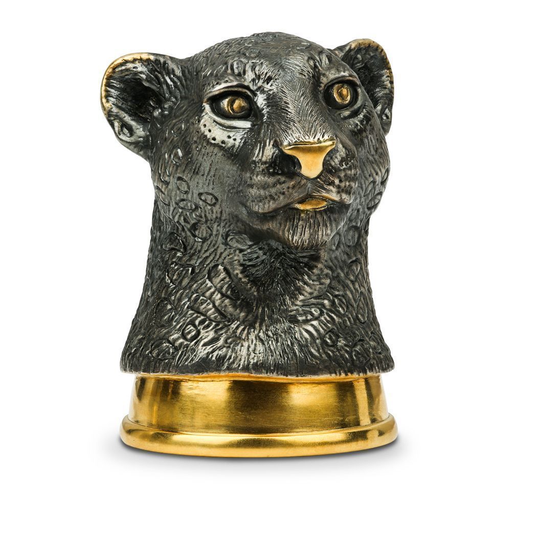 стопка-перевертыш «Леопард» из серебра