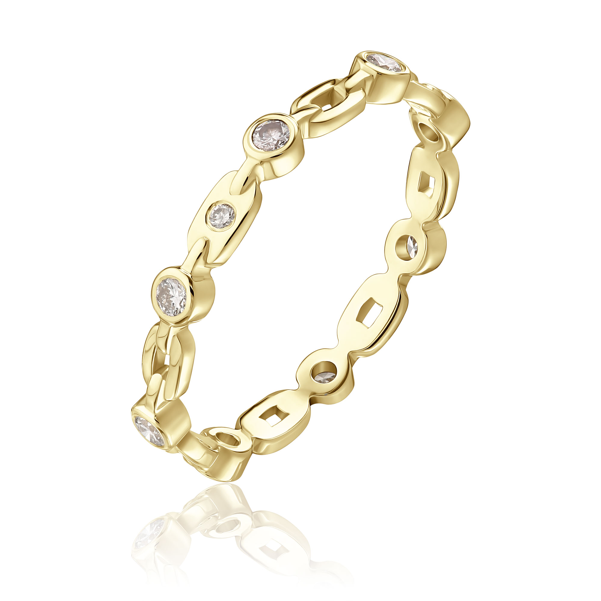 Кольцо из желтого золота с бриллиантами