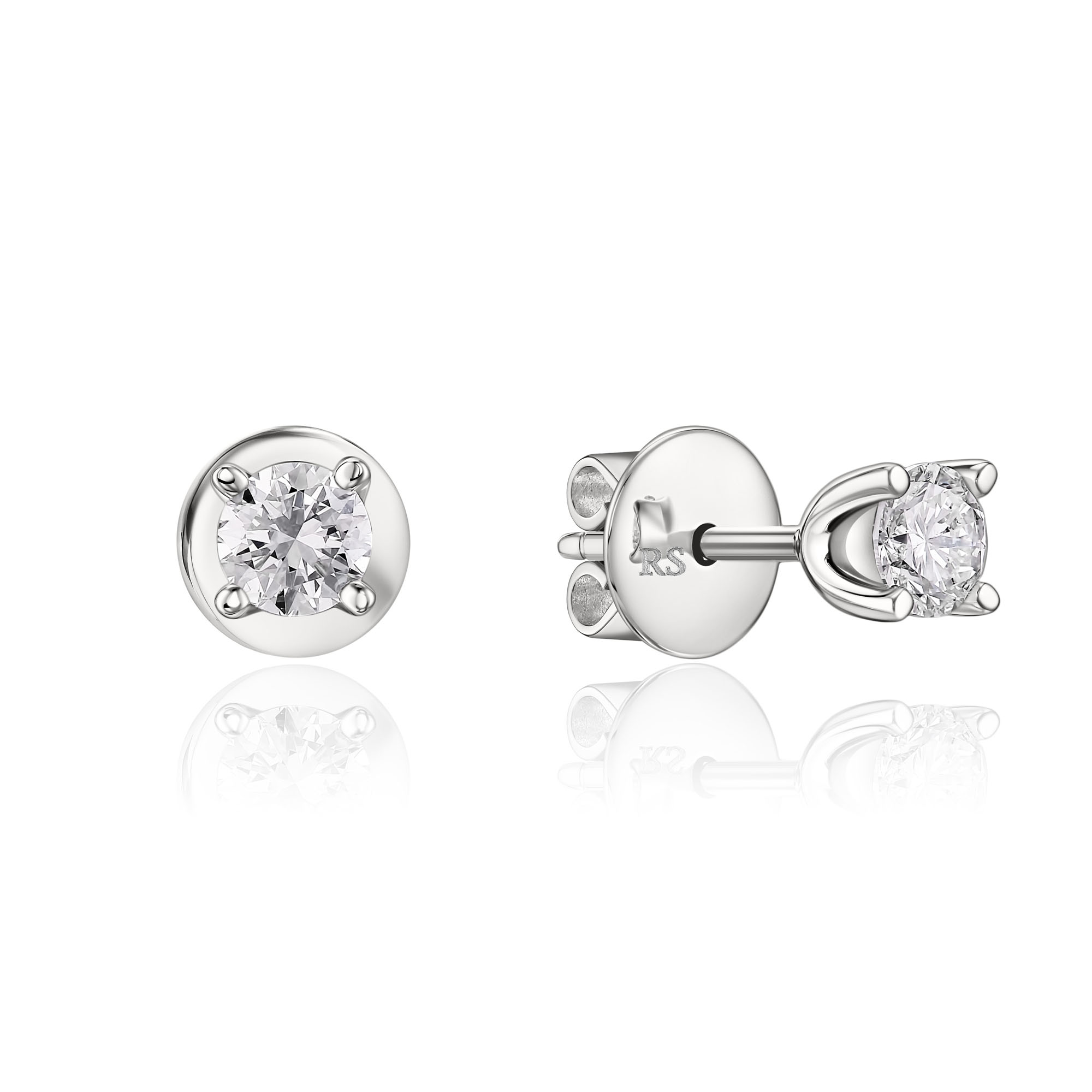 Пусеты из белого золота с бриллиантами 1.02 ct