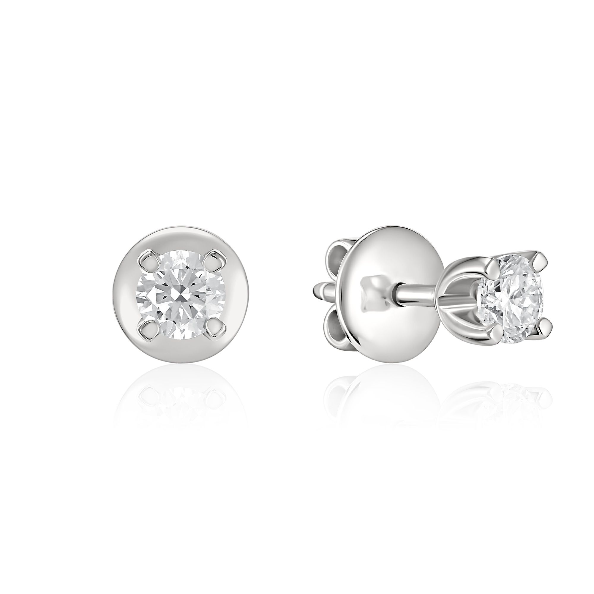 Пусеты из белого золота с бриллиантами 1.02 ct