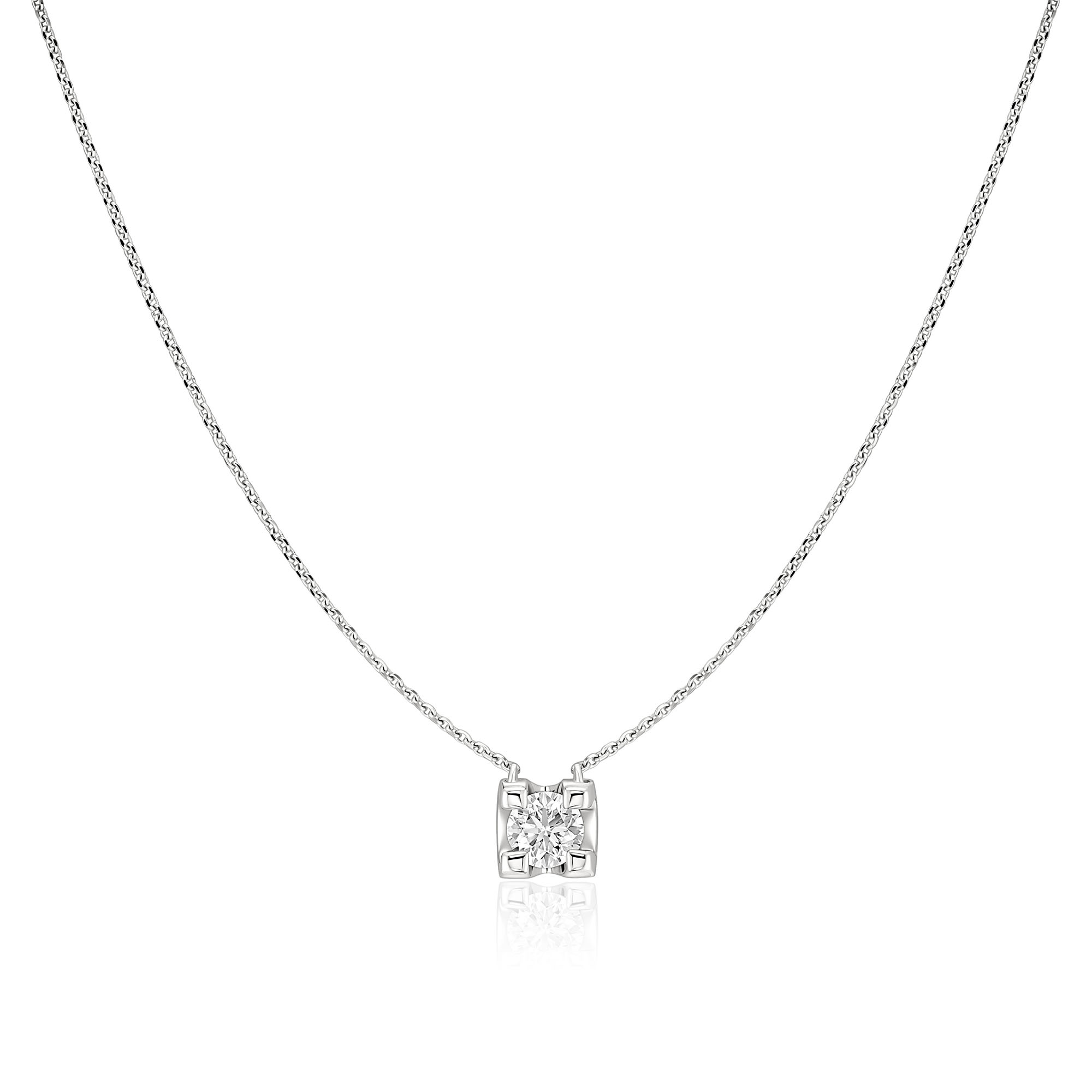 Колье из белого золота с бриллиантом