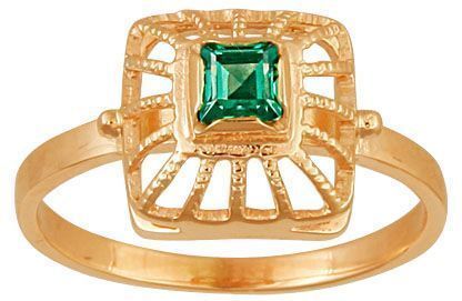 Кольцо из красного золота с фианитом