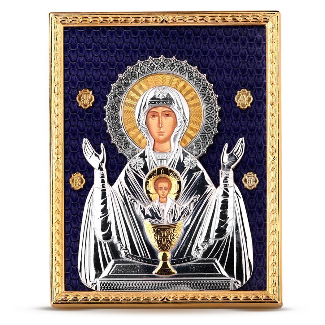 Икона Божией Матери «Неупиваемая чаша» из латуни