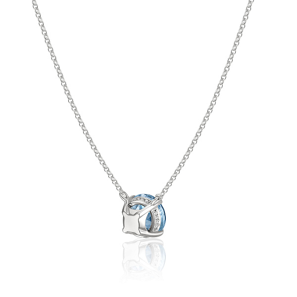 Колье из белого золота с топазом и бриллиантами