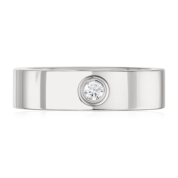 Обручальное кольцо из белого золота с бриллиантом