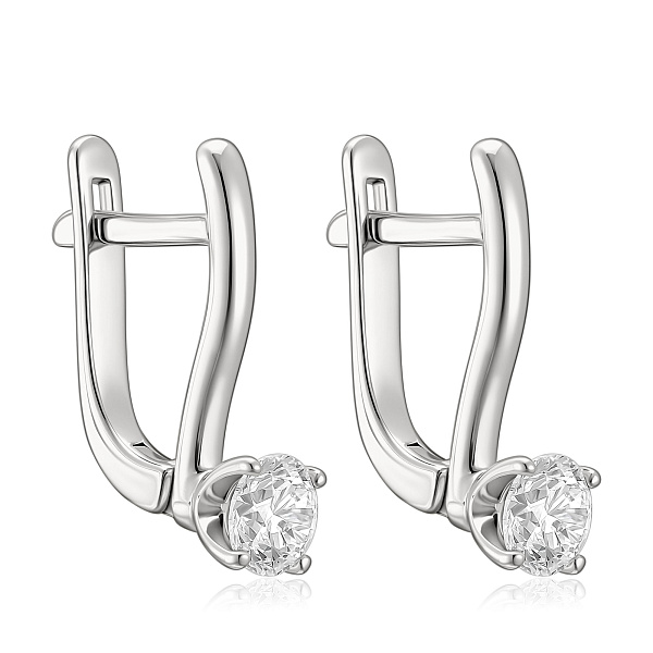 Серьги из белого золота с бриллиантами