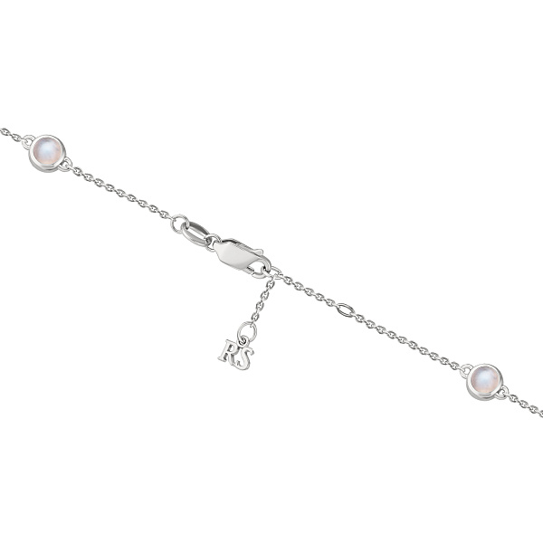 Браслет из белого золота с лунным камнем и бриллиантами