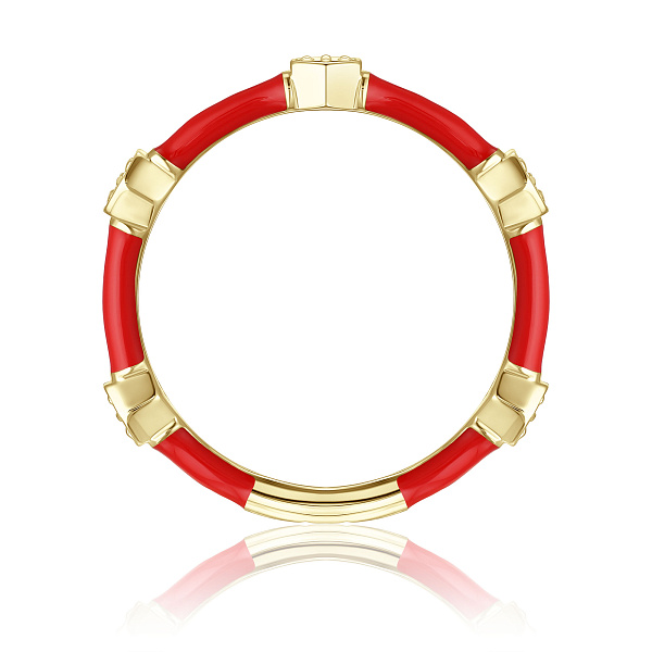 Кольцо из желтого золота с изумрудами