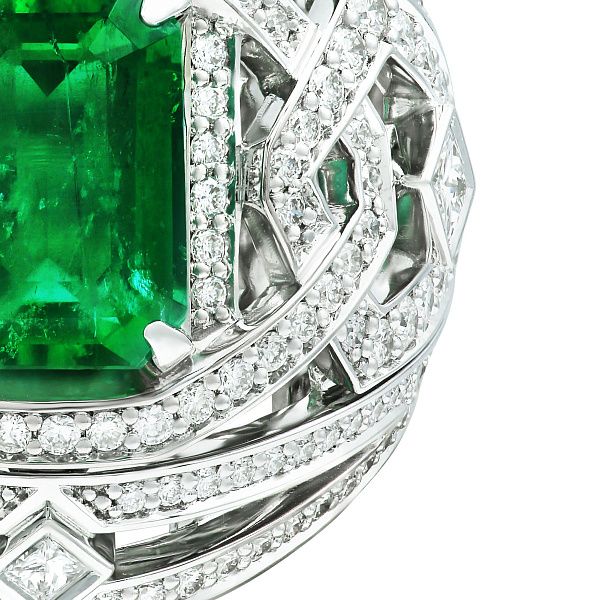 Кольцо с изумрудом 3.07 ct и бриллиантами