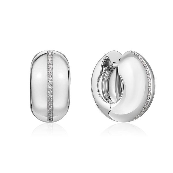 Серьги из белого золота с бриллиантами