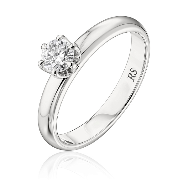 Кольцо из белого золота с бриллиантом