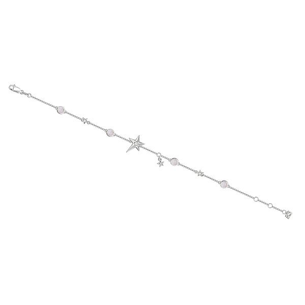 Браслет из белого золота с лунным камнем и бриллиантами