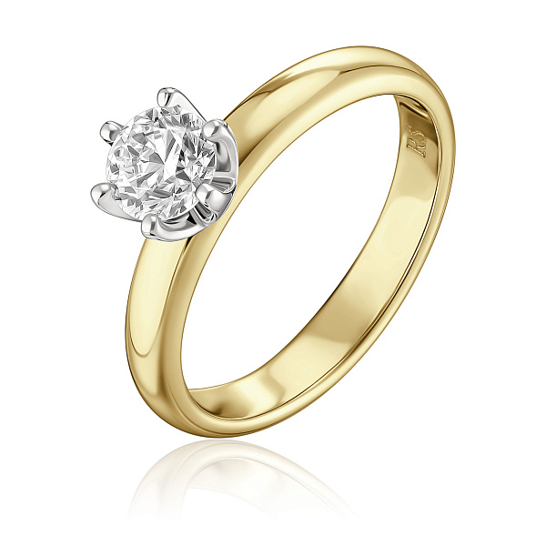 Кольцо из желтого золота с бриллиантом