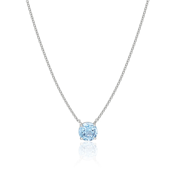 Колье из белого золота с топазом и бриллиантами