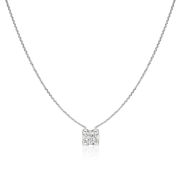 Колье из белого золота с бриллиантом