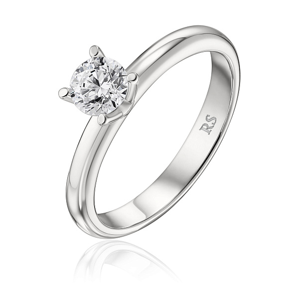 Кольцо из белого золота с бриллиантом