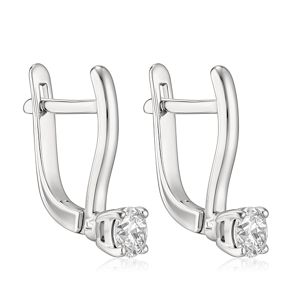 Серьги из белого золота с бриллиантами