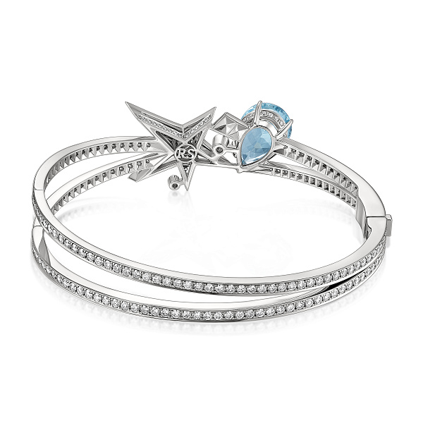 Браслет из белого золота с аквамарином 4.7 ct и бриллиантами