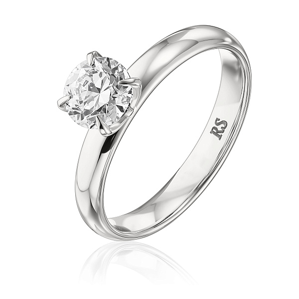 Кольцо из белого золота с бриллиантом