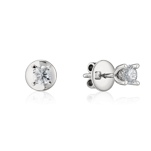 Пусеты из белого золота с бриллиантами