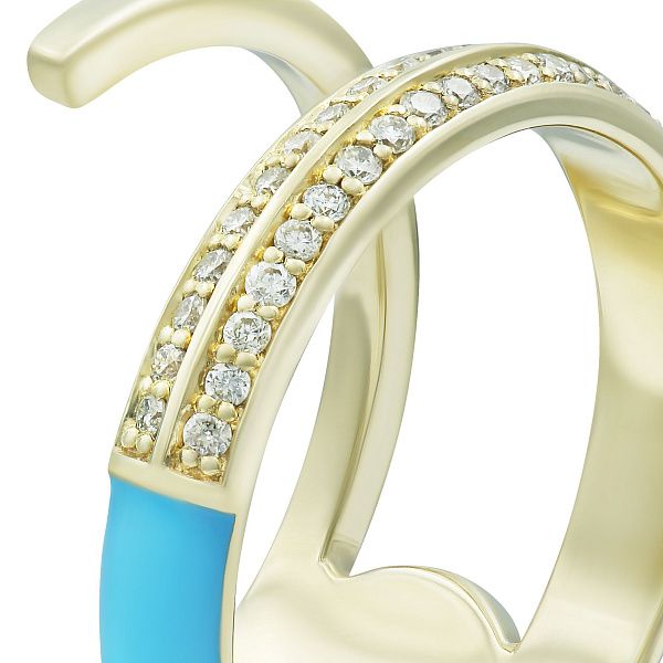 Кольцо из желтого золота с топазом и бриллиантами