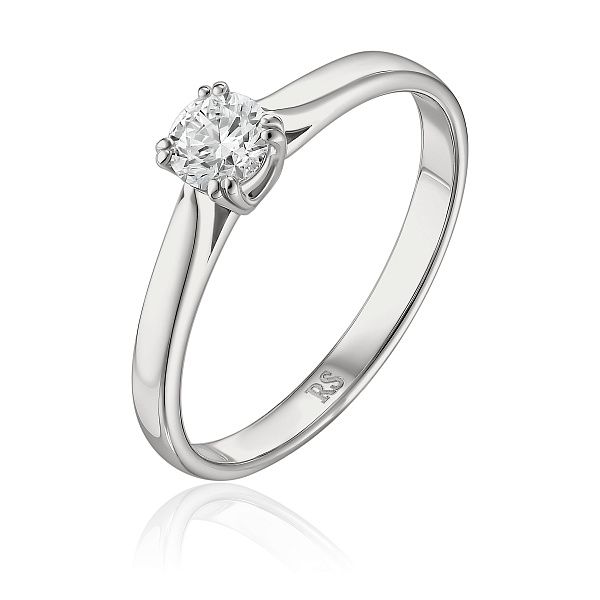 Кольцо из белого золота с бриллиантом