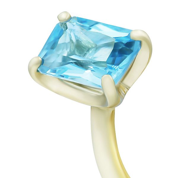 Кольцо из желтого золота с топазом и бриллиантами