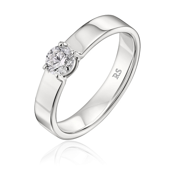 Кольцо из белого золота с бриллиантом