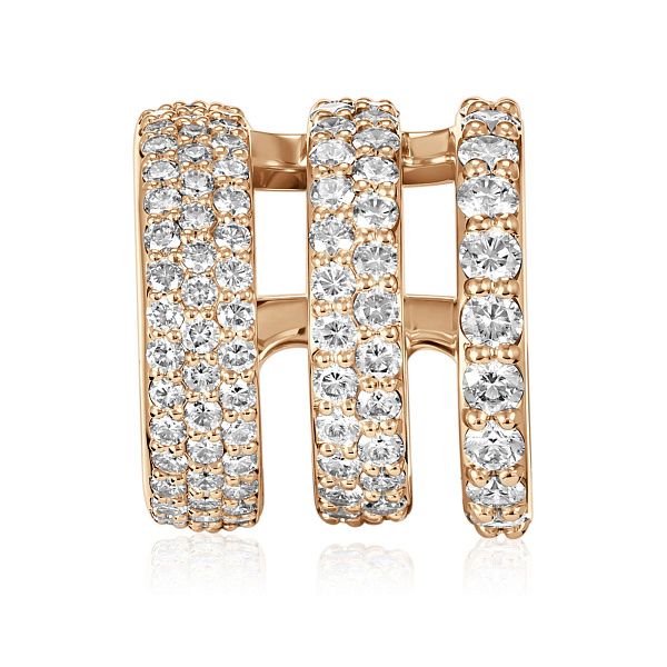 Серьга кафф из желтого золота с бриллиантами