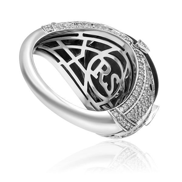 Кольцо из белого золота с сапфиром 13.79 ct и бриллиантами