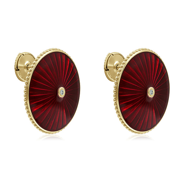 Пусеты из желтого золота с бриллиантами