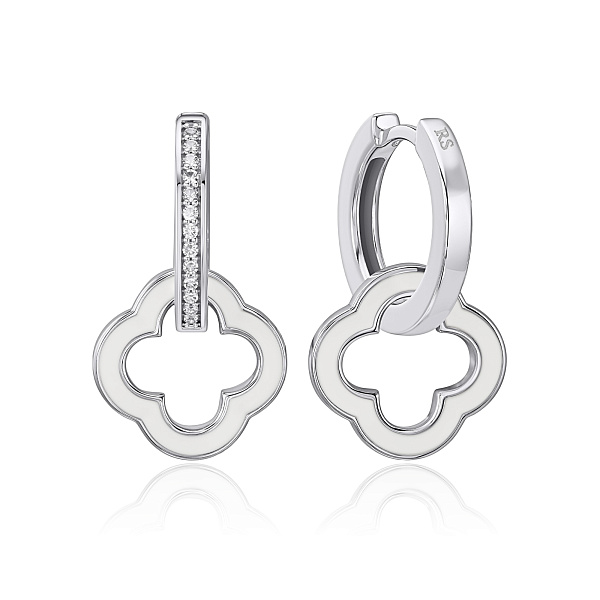 Серьги из белого золота с сапфирами и бриллиантами