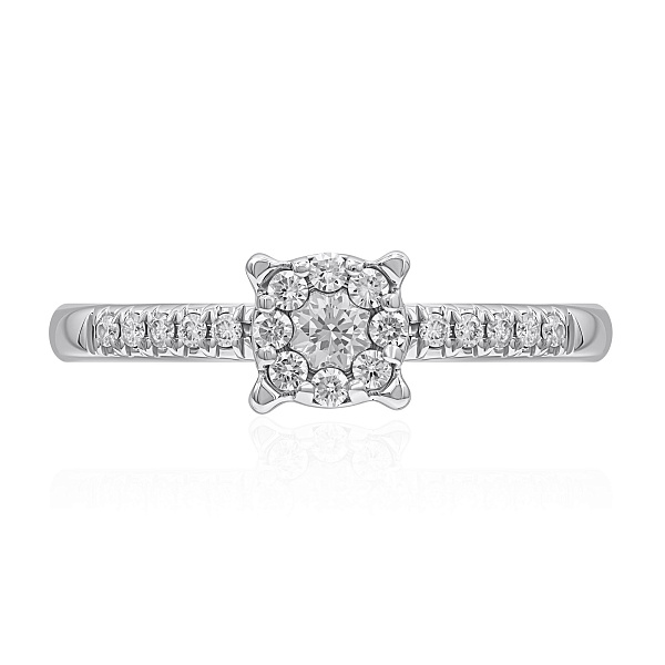 Кольцо из белого золота с бриллиантами