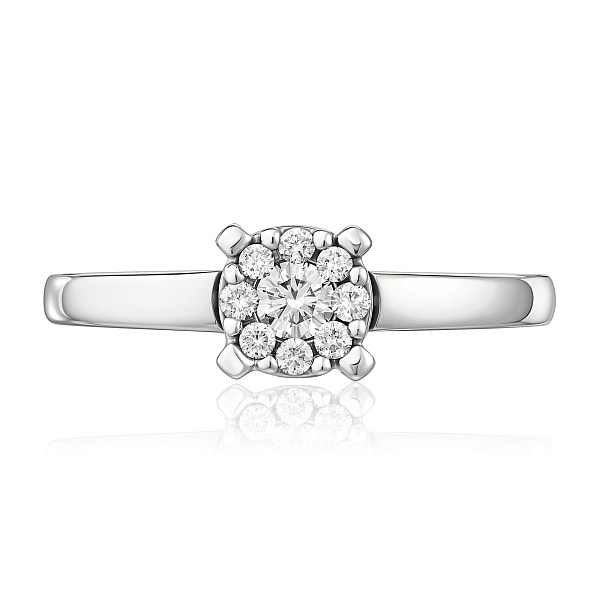 Кольцо из белого золота с бриллиантами